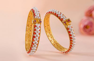 Pearl Bangles online at Krishna Pearls