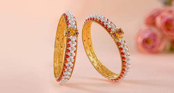 Pearl Bangles online at Krishna Pearls