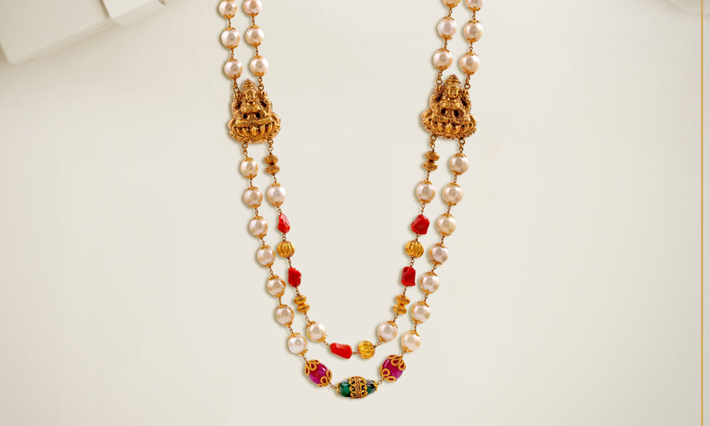 South Sea Pearl Mala with Chandbali 