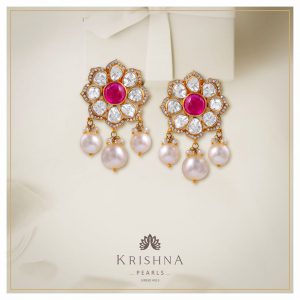 Uncut Diamond Earrings Online at Krishna Pearls