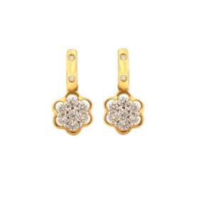 Buy Floral Gold and Diamond Stud Earrings