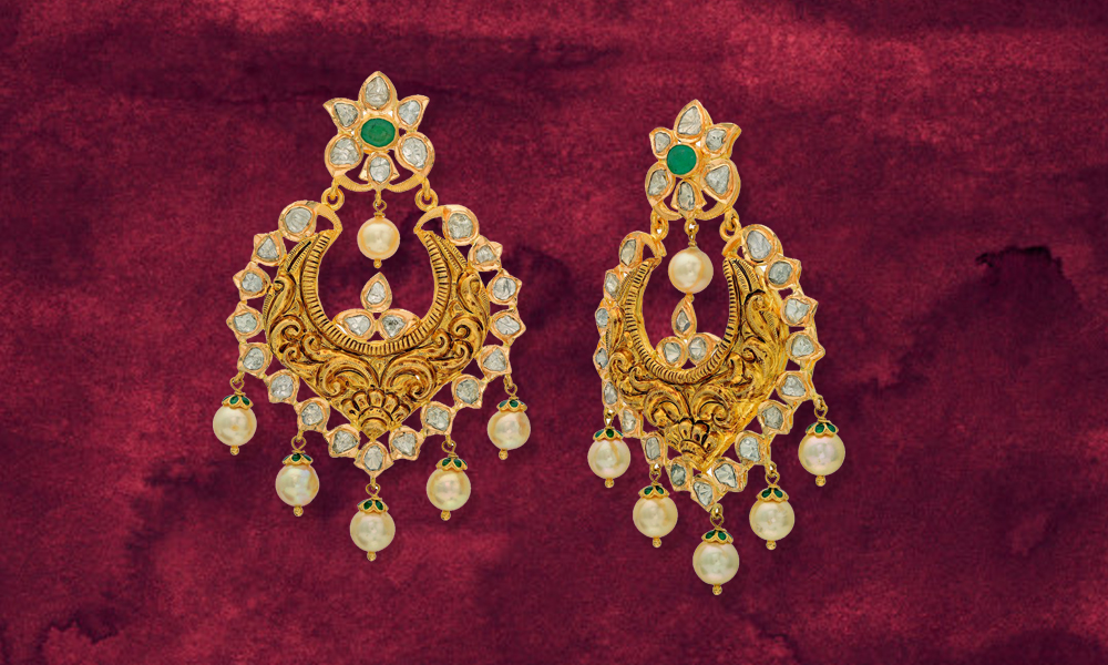Buy Gold Earrings Online at Krishna Pearls