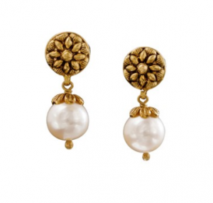 Buy Gold with Pearl Stud Earrings