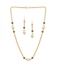 Buy Coloured Stones and Pearl Drop Set