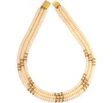 Buy Cream Colour Natural Pearls Necklace