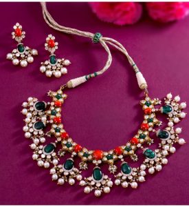 Buy Diamond Necklace Set at Krishna Pearls