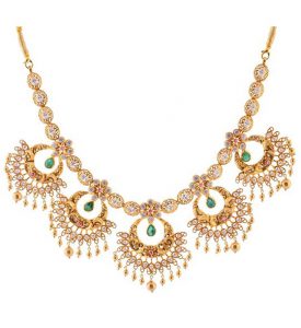 Buy Flower Bridal Gold Necklace Haram