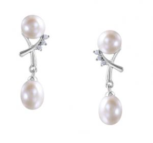 Buy Freshwater Pink Pearl Drop CZ Stones Earring