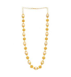 Buy Gold Beaded Necklace Online at Krishna Pearls