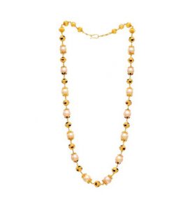 Buy Gold Beaded Necklace with Golden Pearls