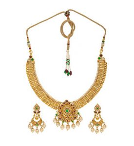 Buy Gold Kundan Necklace Set