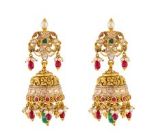Buy Gold Peacock Jhumka Earrings 