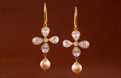 Buy Gold Pearl Earrings Online at Krishna Pearls
