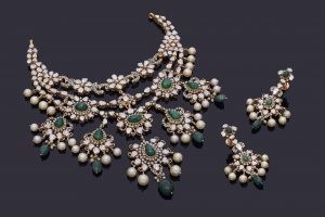 Buy Gold and Emerald Floral Haram Design