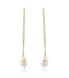 Indo-Western Style White Pearl Earrings