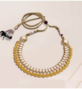 Buy Kasu Gold Necklace with pearls