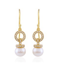 Buy Pearls And CZ earrings