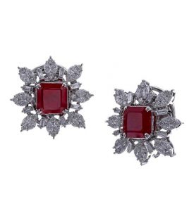 Buy Ruby Diamond Earrings at Krishnapearls