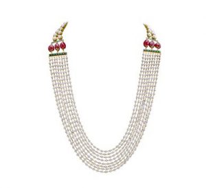 Buy Ruby Stone Pearl Necklace
